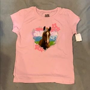 Girl’s Horse Graphic Shirt w glitter bling